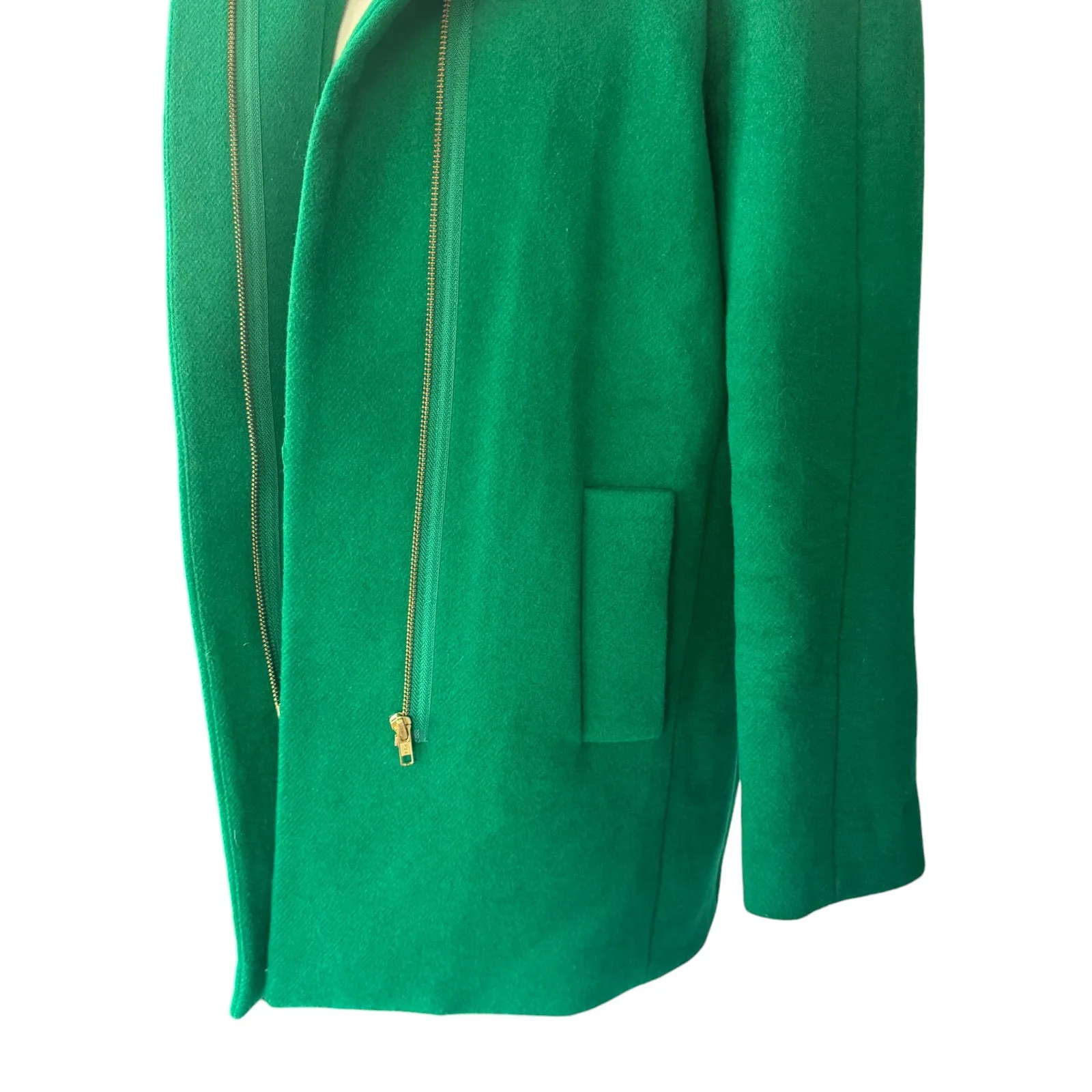 J. Crew Wool Blend City Coat Emerald Green Size 0 Style F5325‎ - Image 8