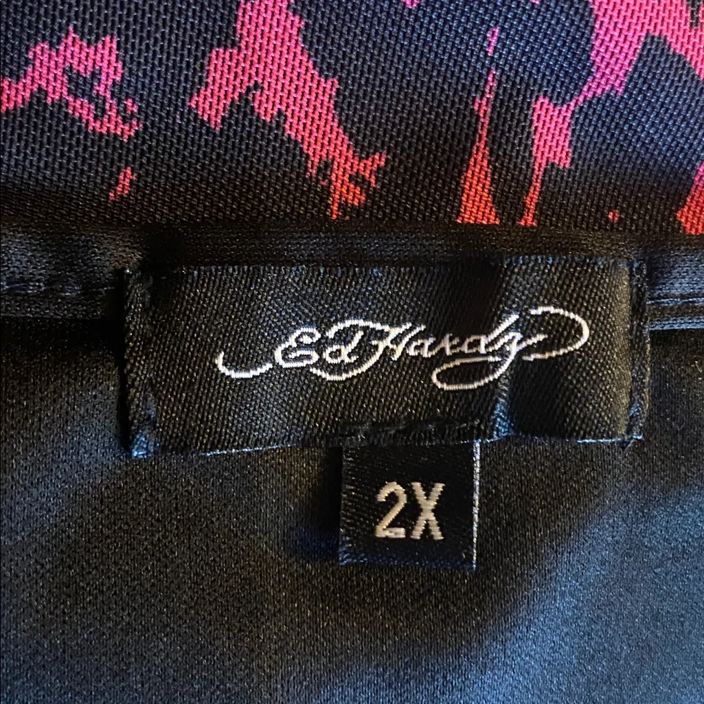 Ed Hardy Plus Size 2X Cobra Roses
Pink Cheetah Mesh Mini Dress
 NWOT Y2K - Image 11