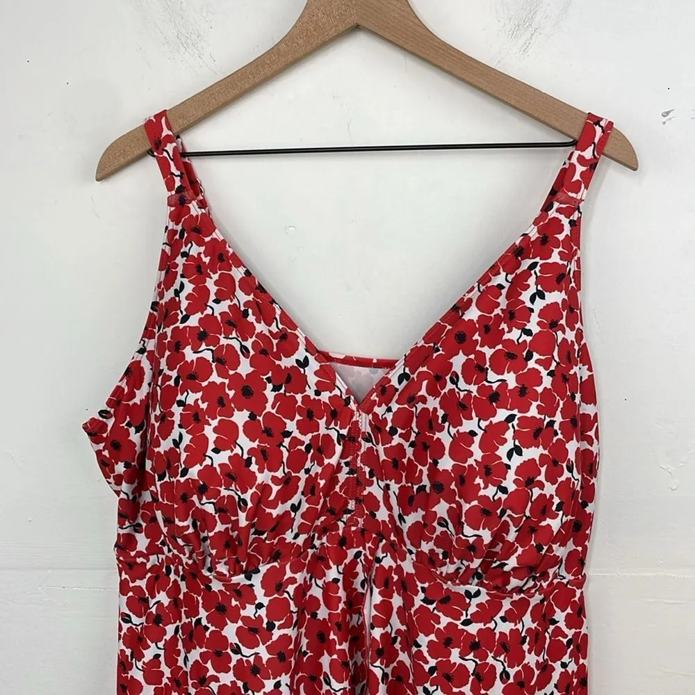 Perona Swimsuit swim dress re/white/black size 26W Red - Image 6