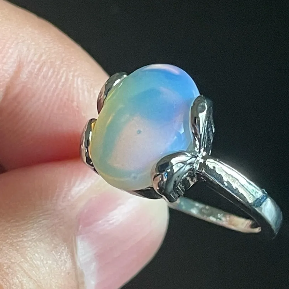 Natural opal stone S925 silver ring - Image 4