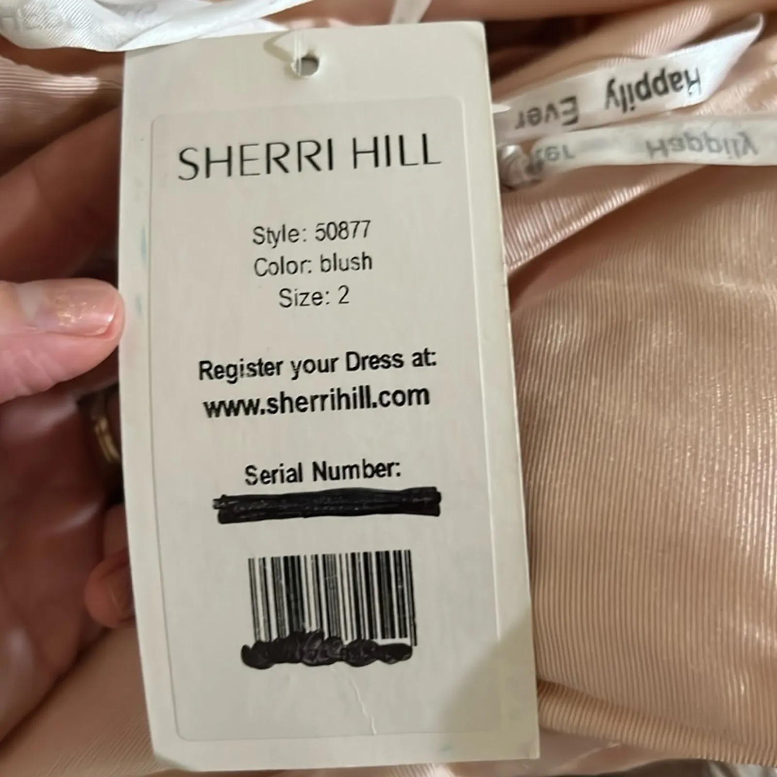 Sherri Hill 50877 blush pink mermaid lace bell sleeve mikado skirt gown NEW 2 - Image 10