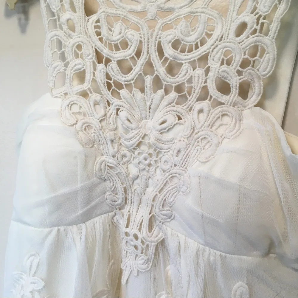 crochet and lace tank XS dressy lined NWT MSRP $89 fancy - Image 10