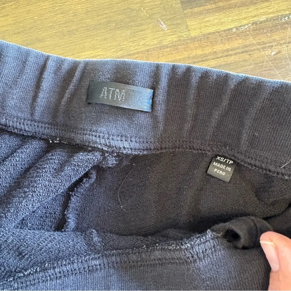 ATM ESSENTIALS French Terry Sweatpants Black Joggers XS Cotton - Image 6