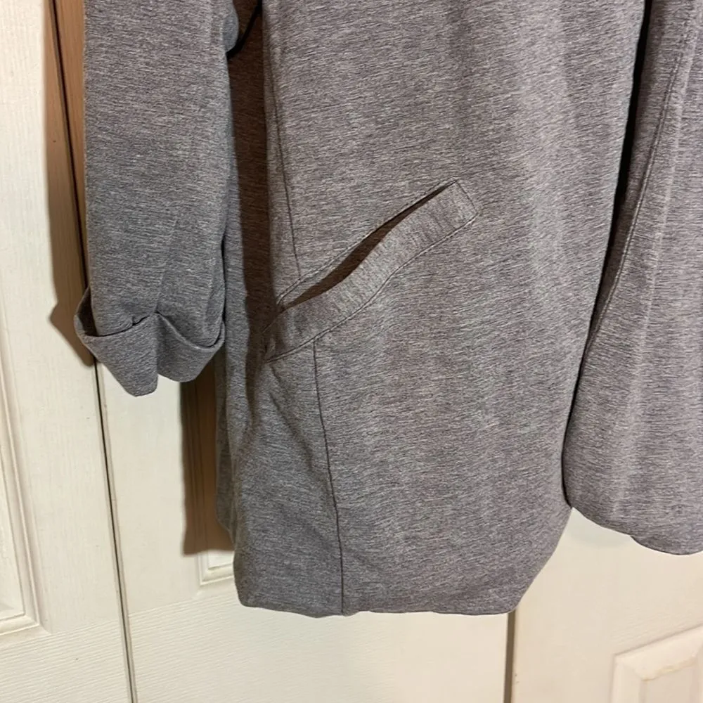 Torrid Heather Gray Jersey Roll Sleeve Longline Blazer 1 1X - Image 9