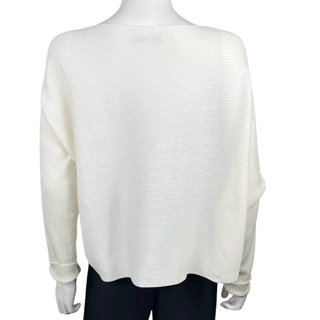 MATTHILDUR Drop Shoulder Long Sleeve Pima Cotton Ribbed Top Size L - Image 10