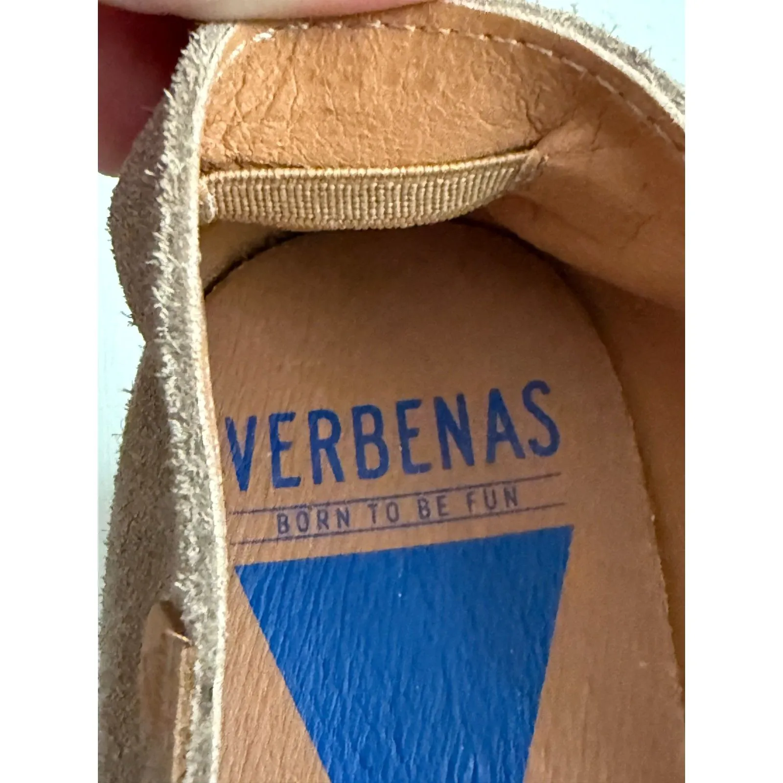 Verbenas Made in Spain Mamen Wedge Espadrilles in Stone Suede Womens 39/US7.5 Tan Size 7.5 - Image 8