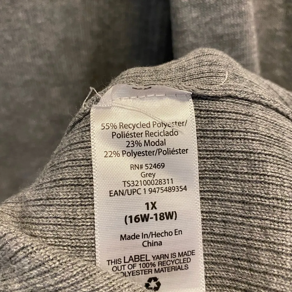 grey open front cardigan with pockets size 1x - Image 6