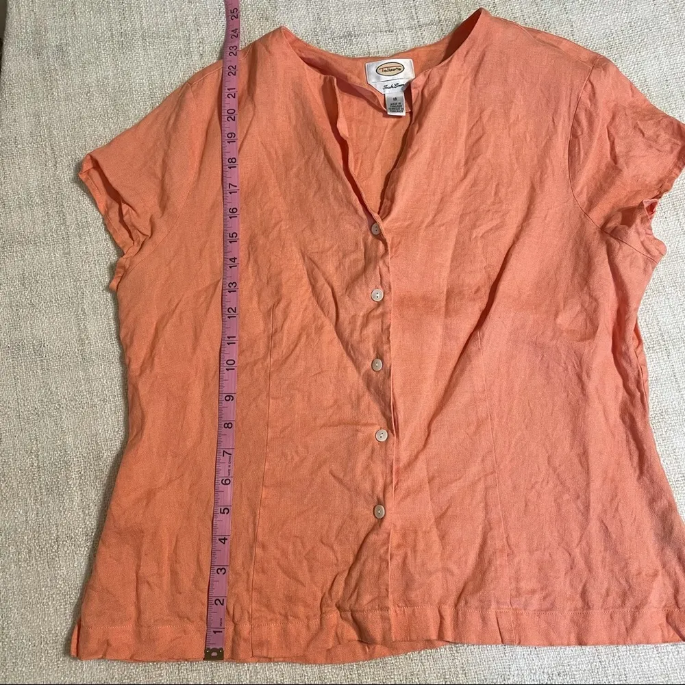 Talbots Irish Linen Button Down Short Sleeve Top - Image 14