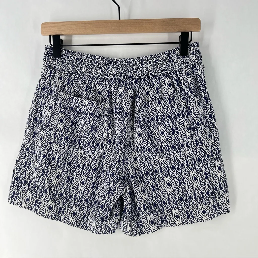 Briggs New York Womens Linen Blend Navy White Tribal Patterned Shorts Size S‎ - Image 9