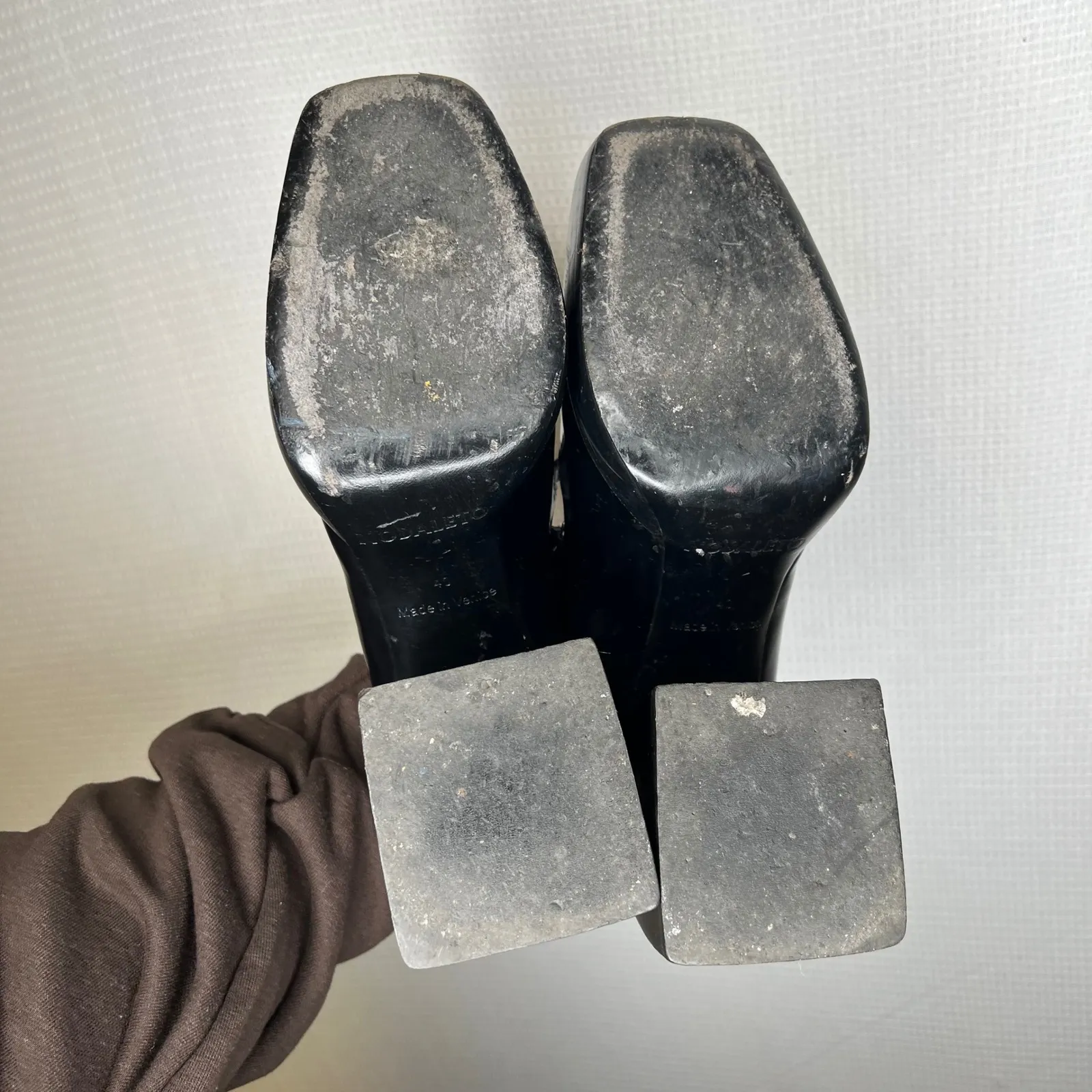 Nodaleto Bulla Babies Platform Mary Janes Square Toe Block‎ Heel Size 40 Pumps Black - Image 5