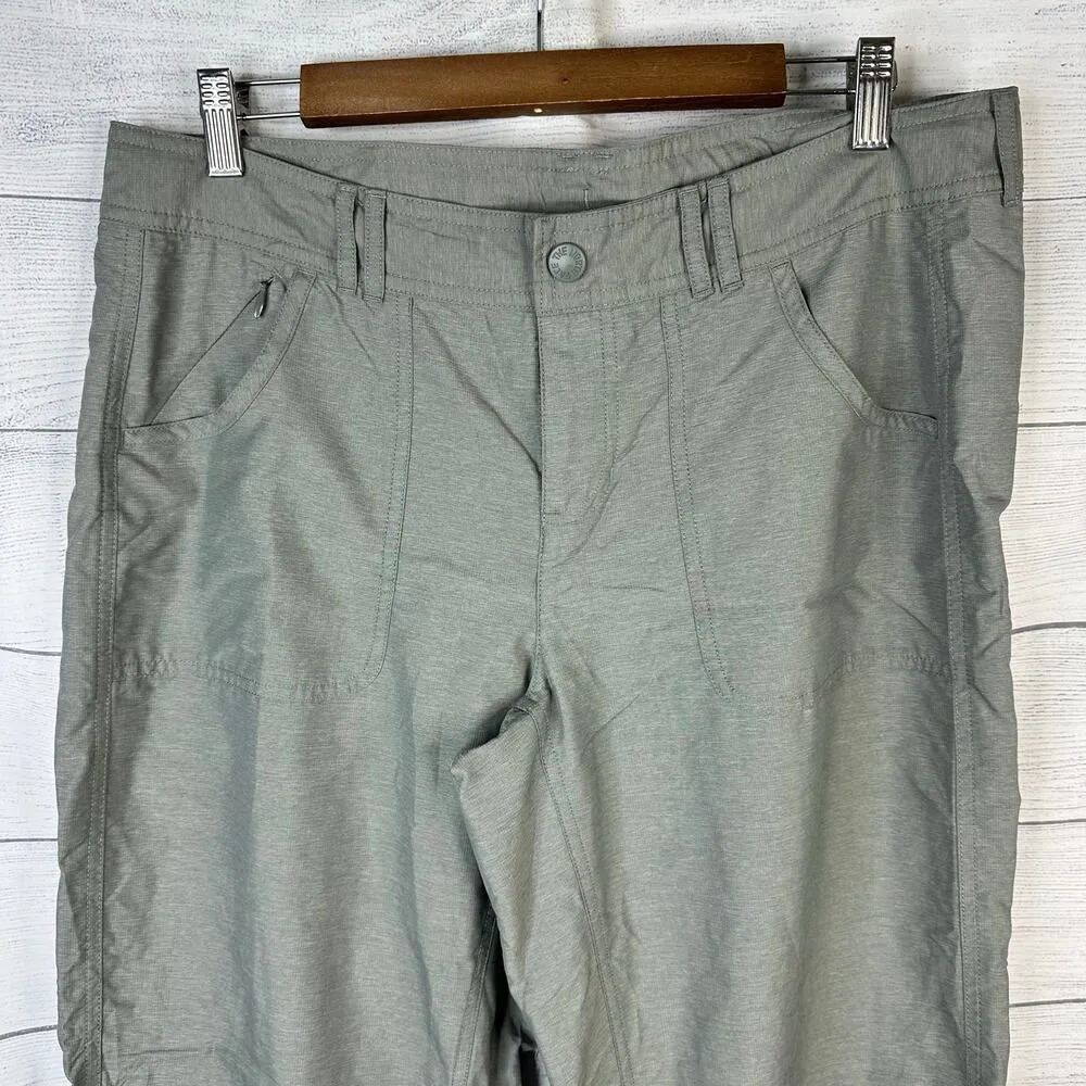 The North Face Womens size 12 Convertible Pants Khaki Nylon Roll Up Hiking Gray - Image 3