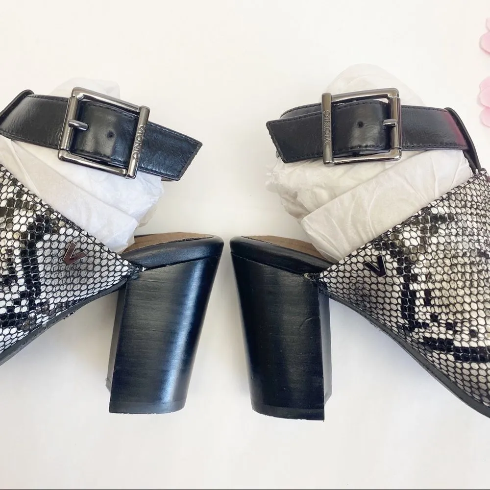 Leather Perk Kaia Stacked Heel Sandals: Natural Snake - Image 9