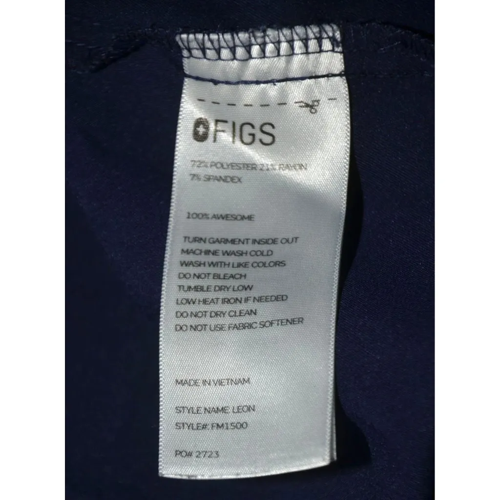 FIGS Ladies Technical Blue V-Neck Short Sleeve Scrubs Shirt Top Size XL Workwear - Image 9