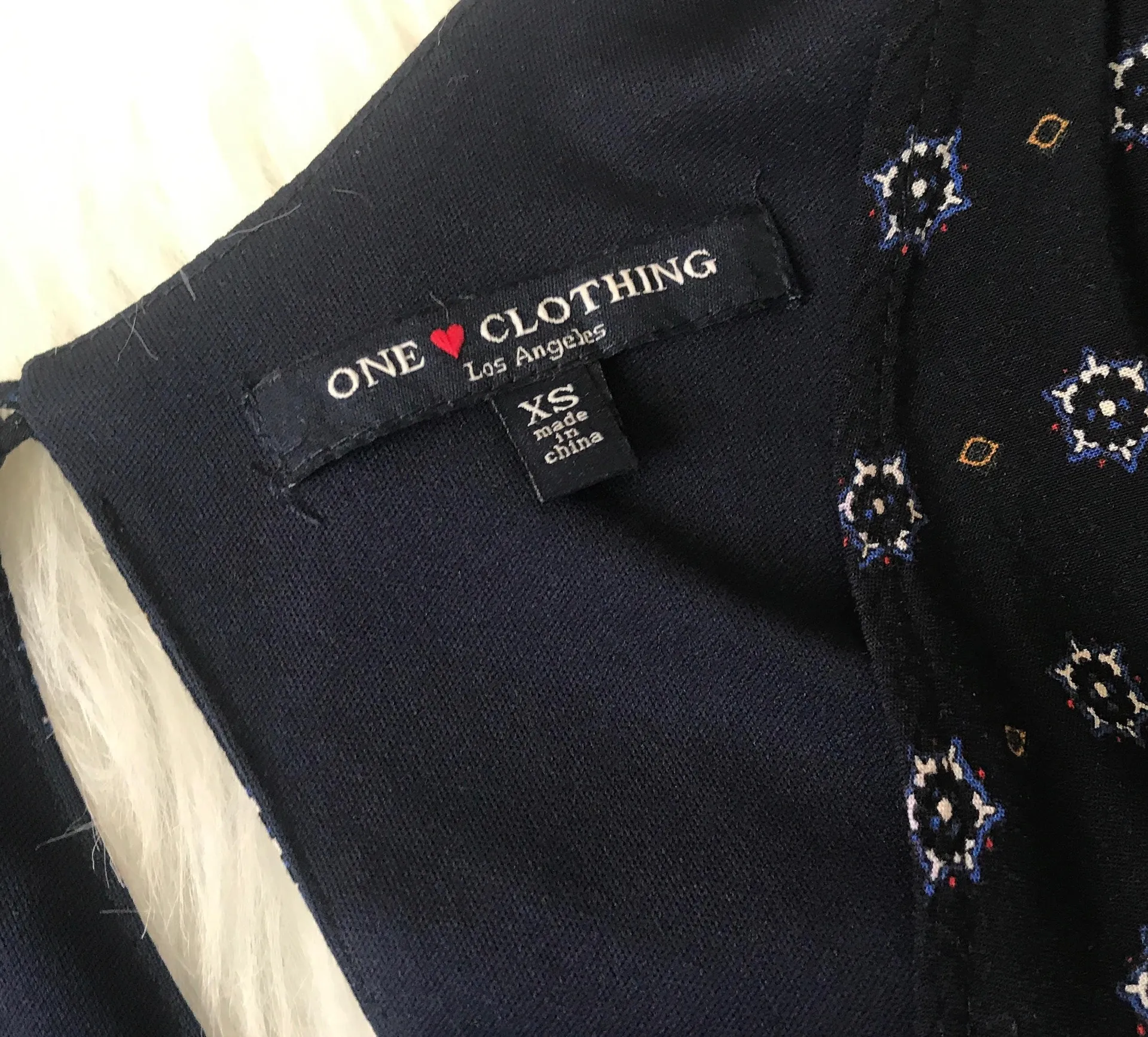 One Clothing Blue & Gold Printed Long Sleeve Romper - Image 3