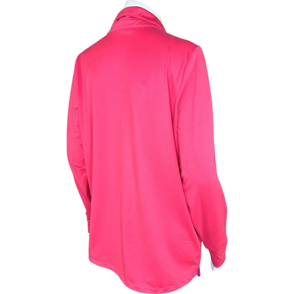 Belle Body by Kim Gravel Bungee Trim Athletic Half Zip Rouge Medium Pink - Image 11