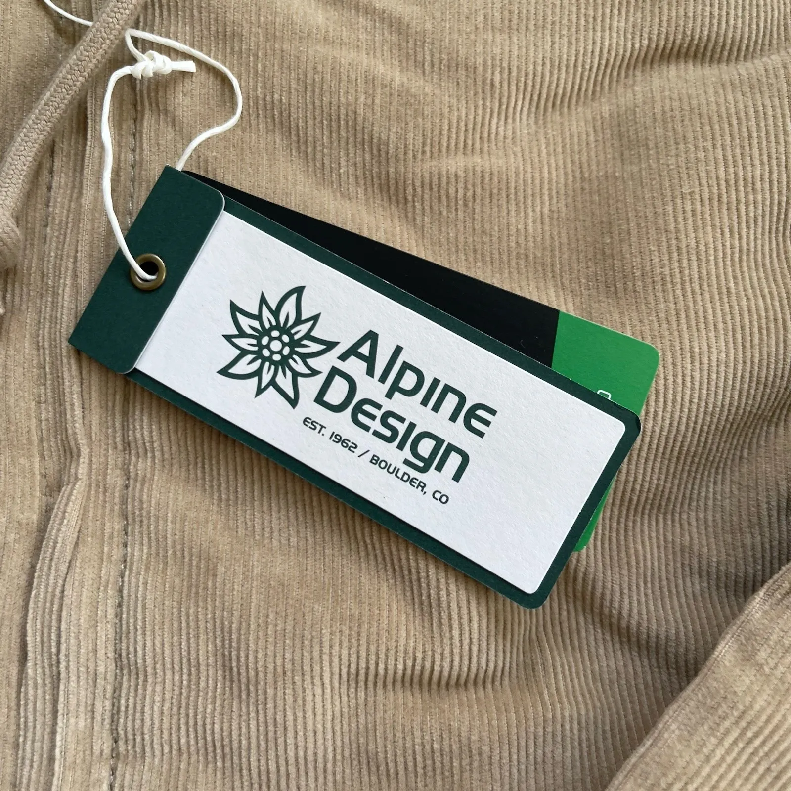 ALPINE DESIGN Corduroy Quilted Full Zip Hoodie Medium Khaki NEW Hiking‎ Casual - Image 12