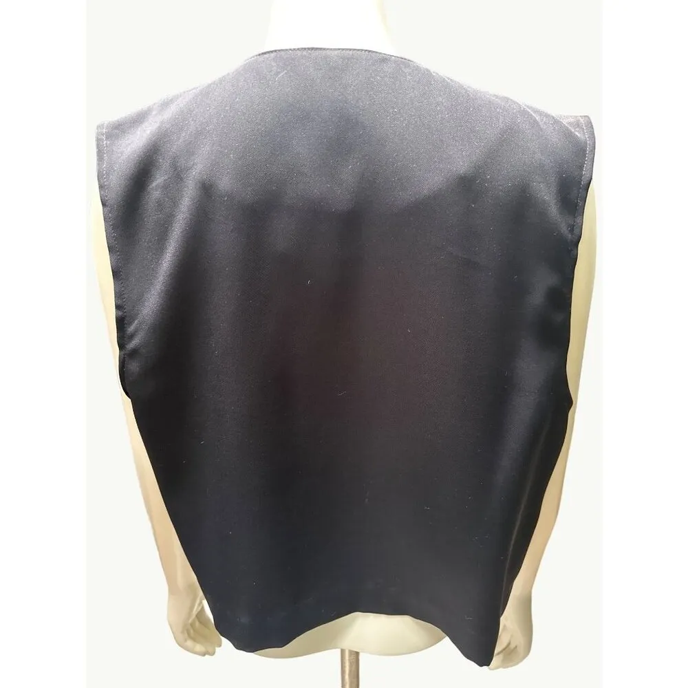 Vintage City Girl By Nancy Bolen Animal Print Vest Size 8 Black Gold Made In USA - Image 3