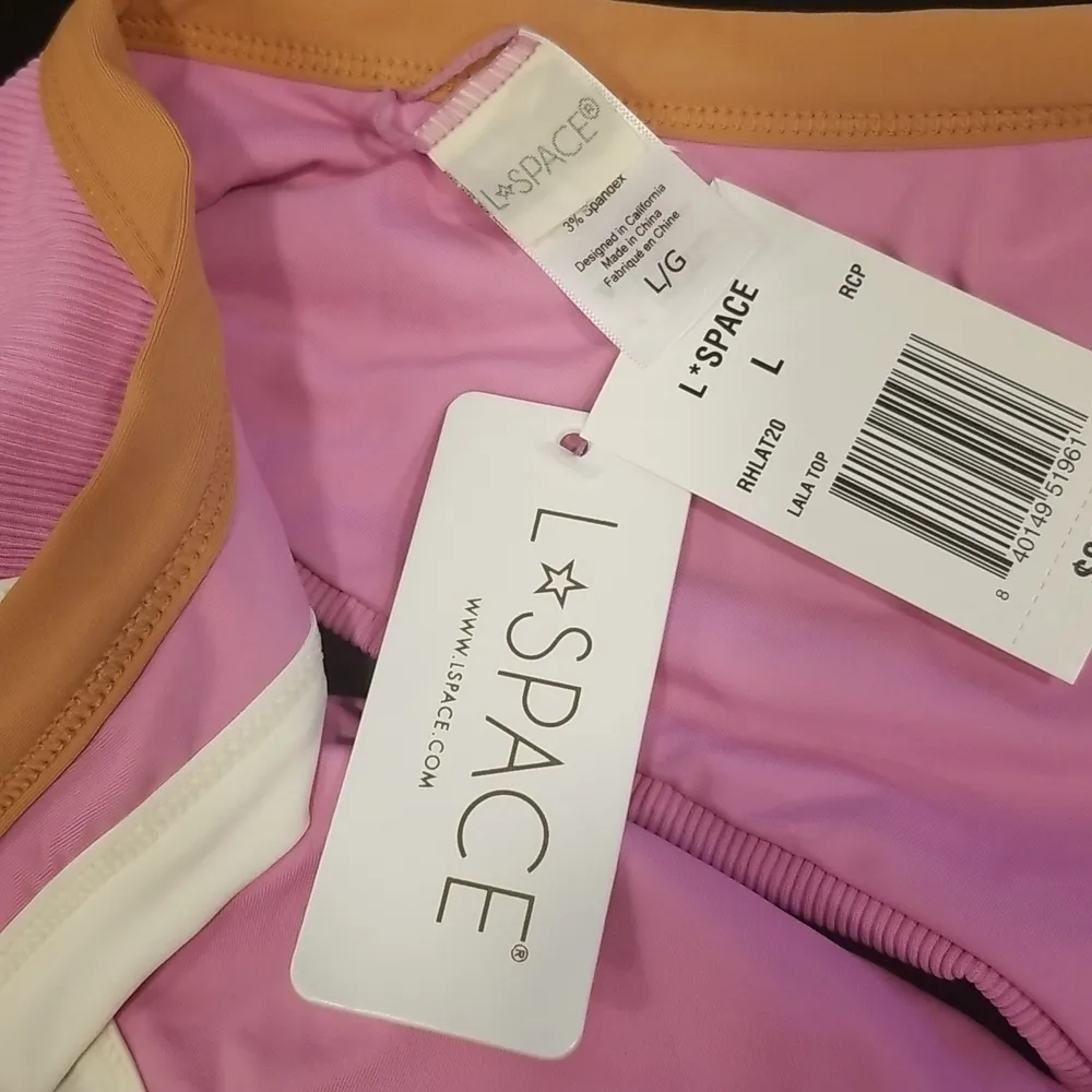 💕L*SPACE💕 Ribbed Sporty Bikini Set ~ Rosebud-Cream-Putty L - Image 11