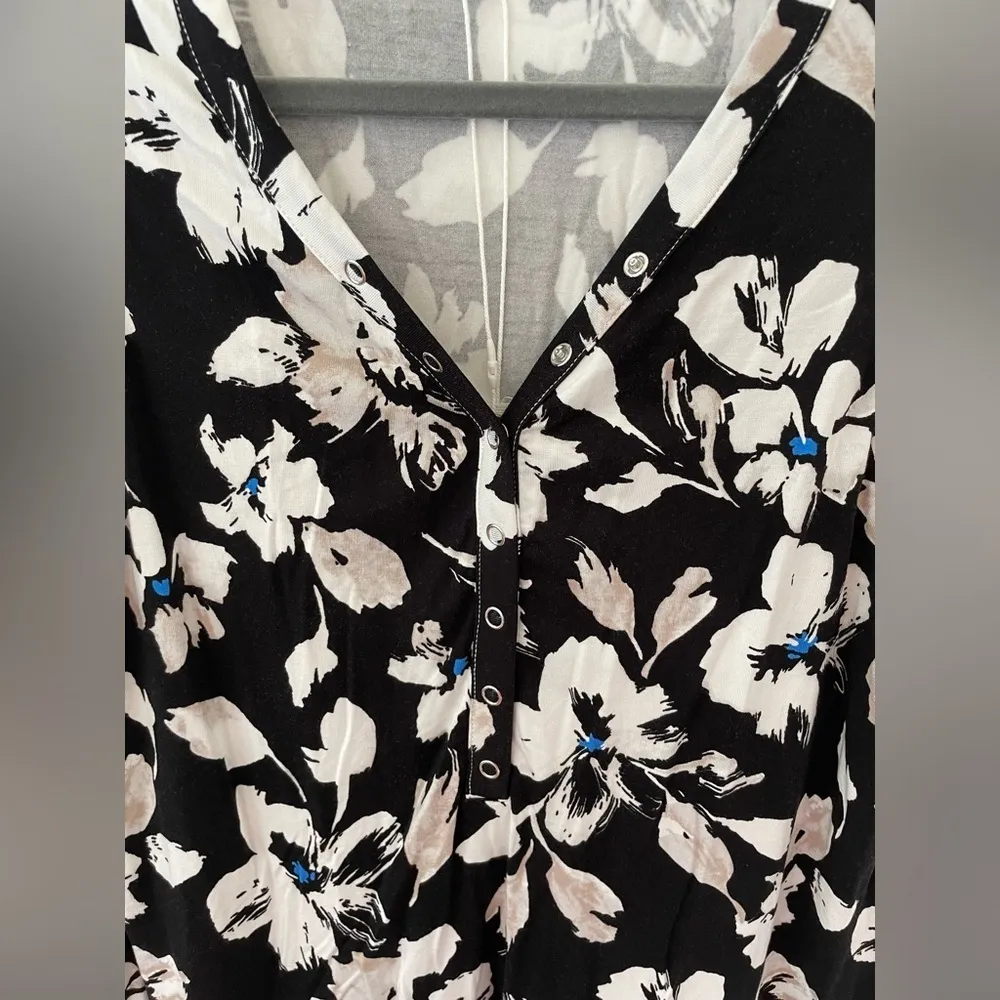 Workshop Republic Clothing Blouse Womens medium Top Tropical Floral Sleeveless - Image 3