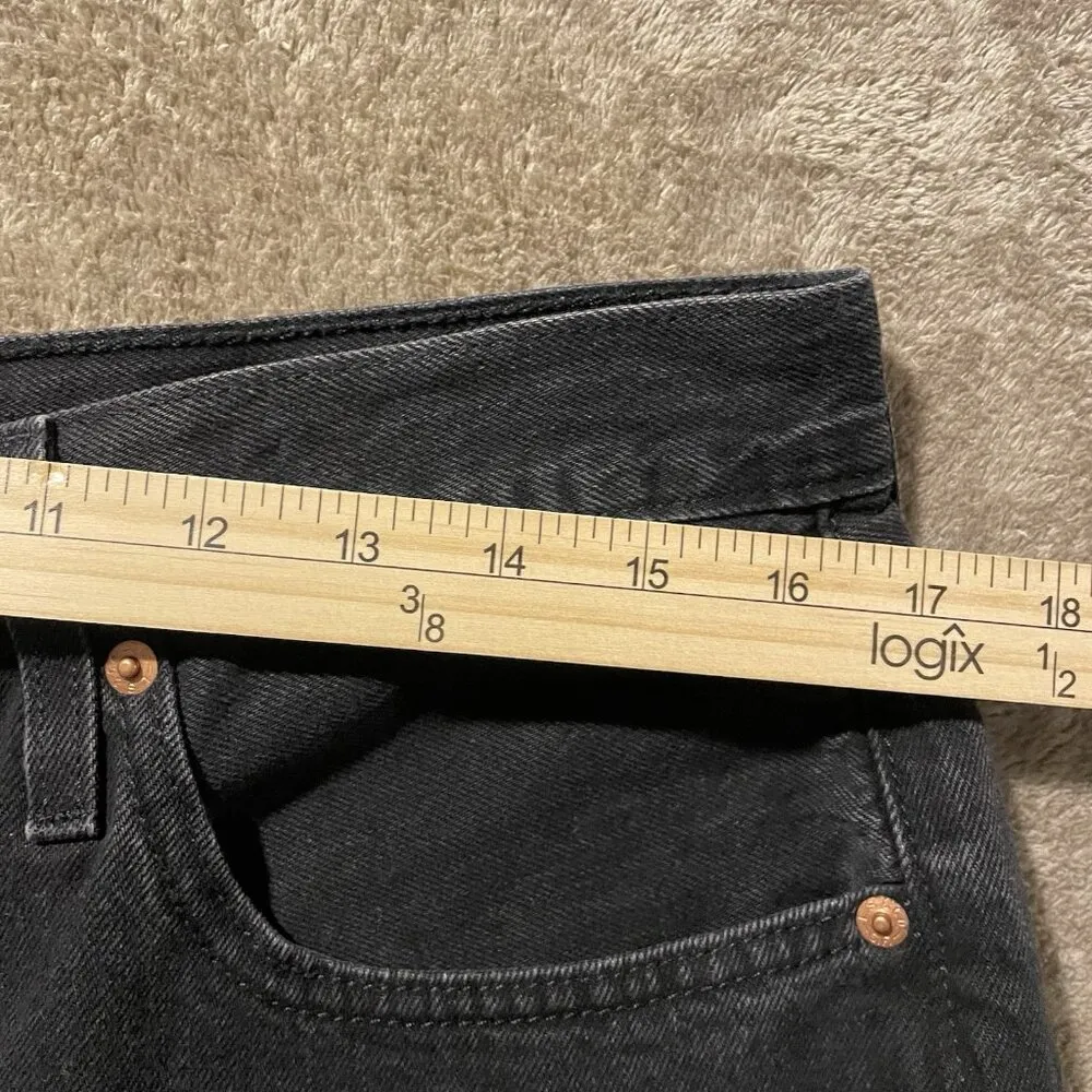 Levi's 501 Shorts Womens Sz 32 Black Denim Jean Cut-Off Distressed Fringe Casual - Image 8