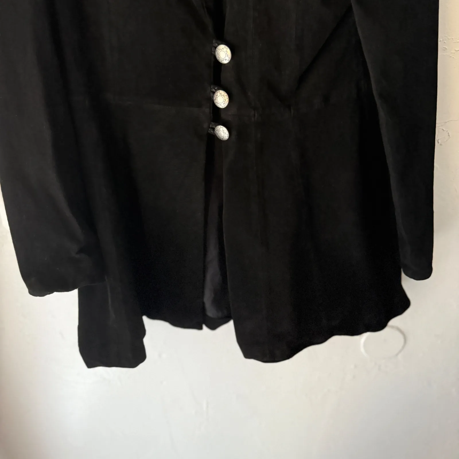 Red River Collection Vintage Pioneer Wear Leather Jacket Western 14 Button Up‎ Black Size 14P - Image 3