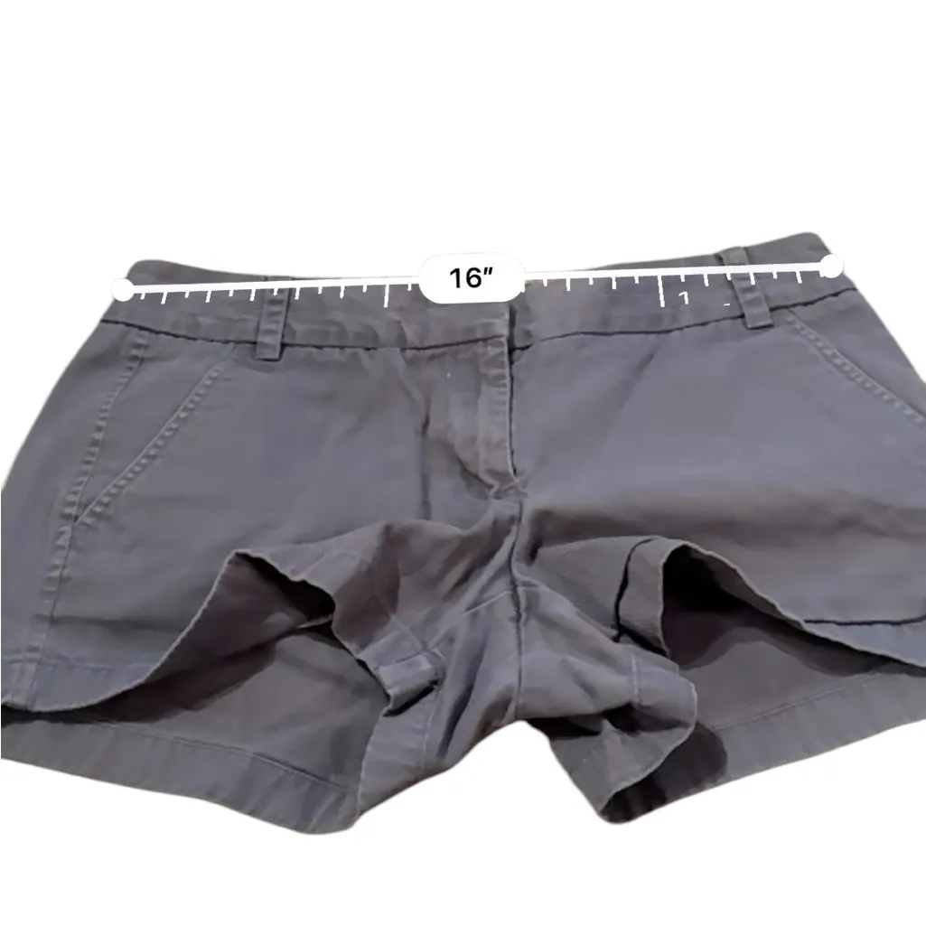 J.Crew Chino Shorts Women's Size‎ 4 Gray 100% Cotton Mid Rise Casual Classic Fit - Image 6
