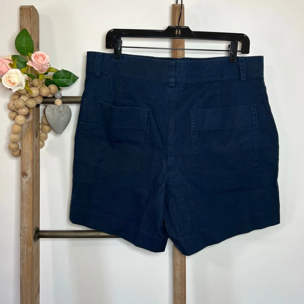 Vince‎ NWT Dark Navy Hemp Cotton Shorts Size 12 - Image 3