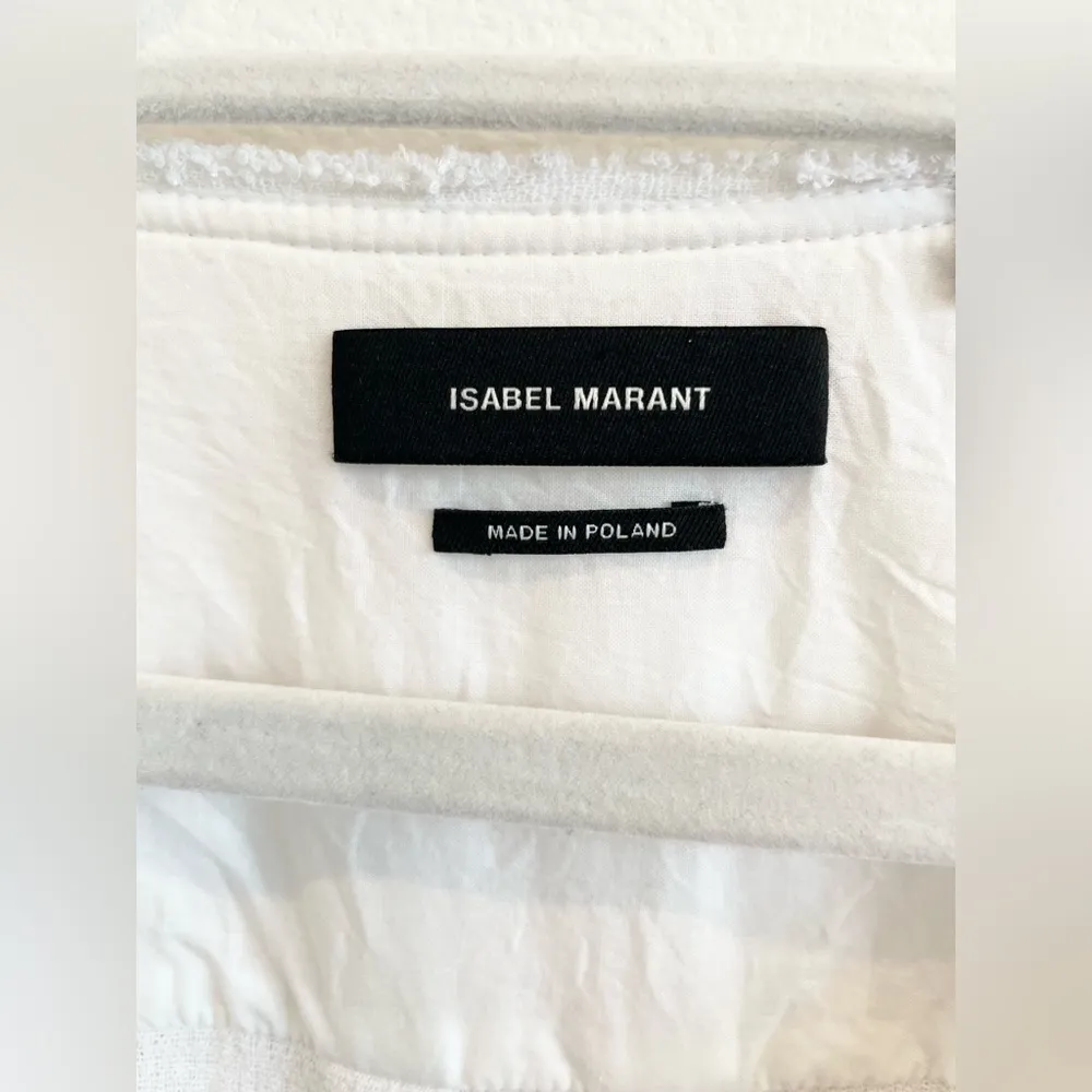 Isabel Marant White Cotton ruffle tiered long sleeve mini dress Size 42 US 10 - Image 4