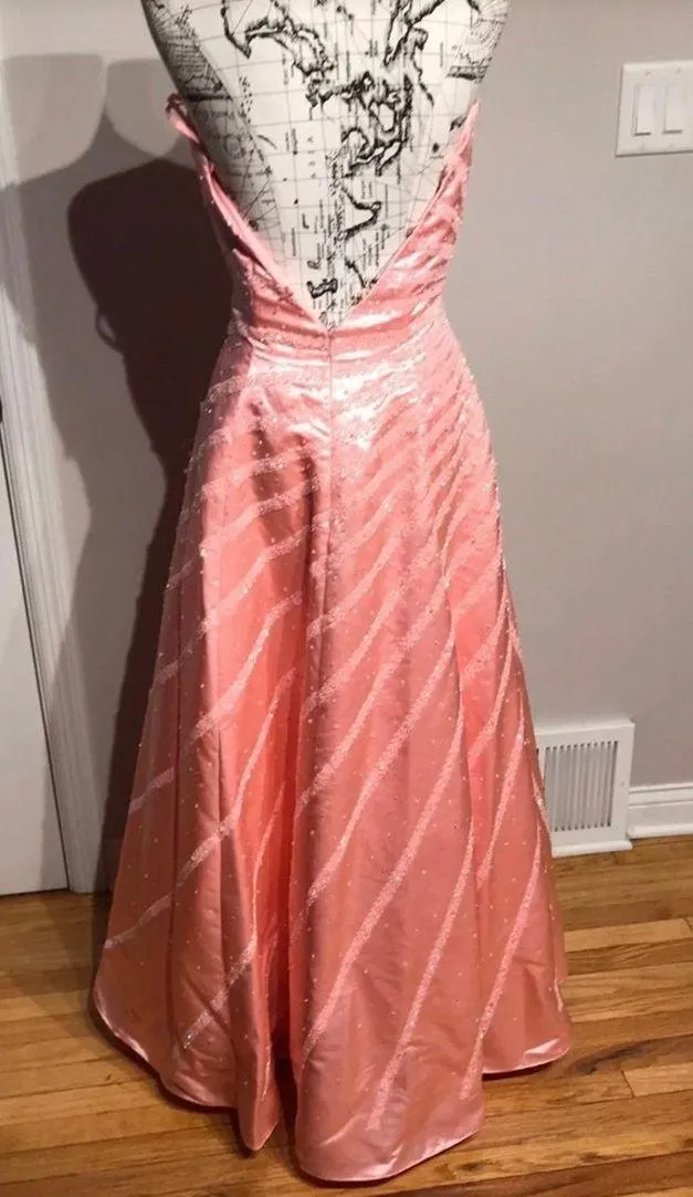 Formal Gown Blush Embellished Print Corset Pink Size XL - Image 4