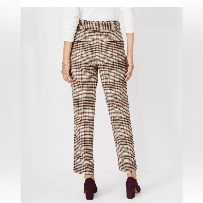NWT ANN TAYLOR Plaid Belted Pants - Image 2