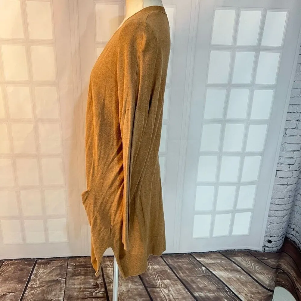 Old Navy Tan Knit Long Sleeve Open Front Longline Cardigan Sweater Size 2XL - Image 6