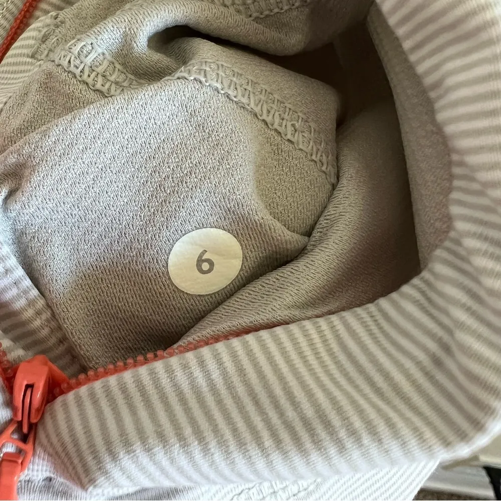 Lululemon Race With Grace 1/2 Zip II Wee Stripe White Silver Spoon - Image 14