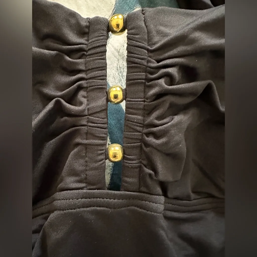 CARMEN MARC VALVO Poolside Solid Bandeau Black Tankini Small - Image 4