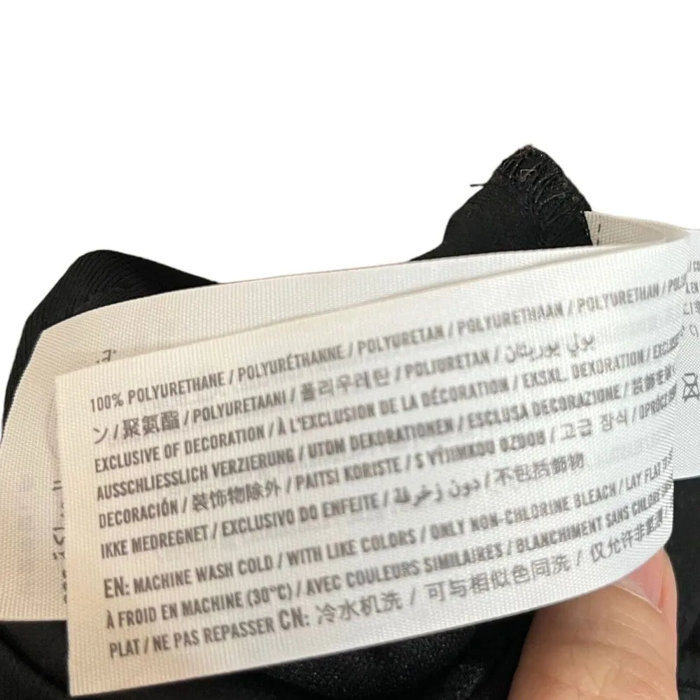 Abercrombie & Fitch Wide Leg Faux Leather Vegan Pants Black Womens Size 33 - Image 13