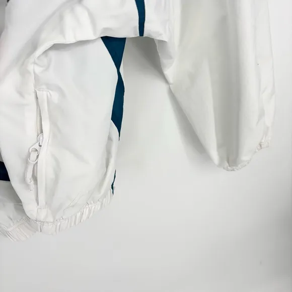 Nike Vintage 90s Windbreaker Circle Logo Size Medium White Teal Retro Streetwear - Image 15
