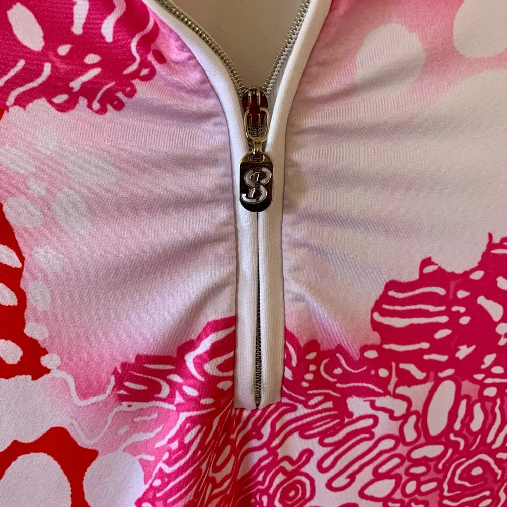 Sofibella Red Pink & White Golf & Tennis Shirt - Image 3