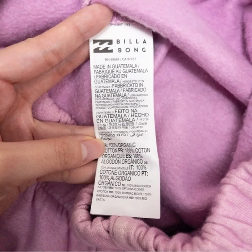 Billabong x SMILEY Happy Saturday Sweatpants XS Pink Track Jogger Fleece Tapered - Image 15