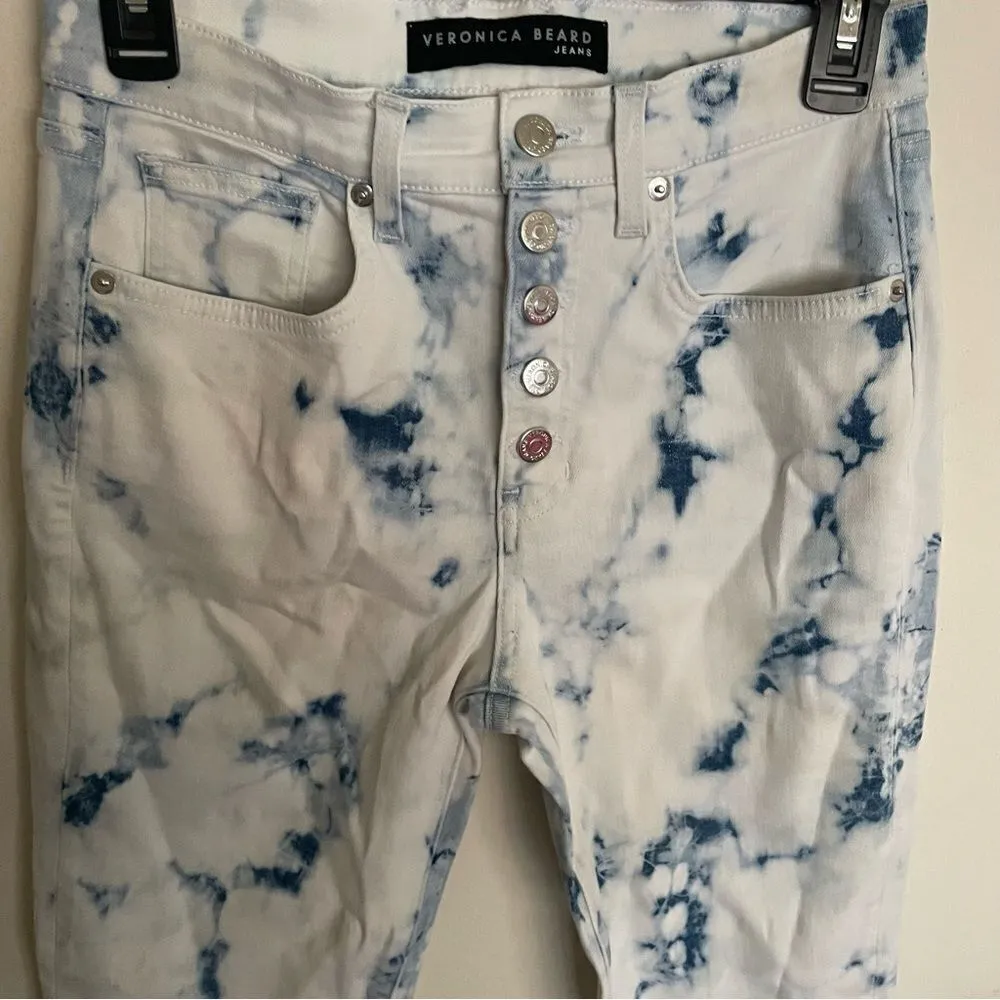 Veronica Beard Debbie High Rise Button Fly Tie-Dye Jeans- Size 27 - Image 7