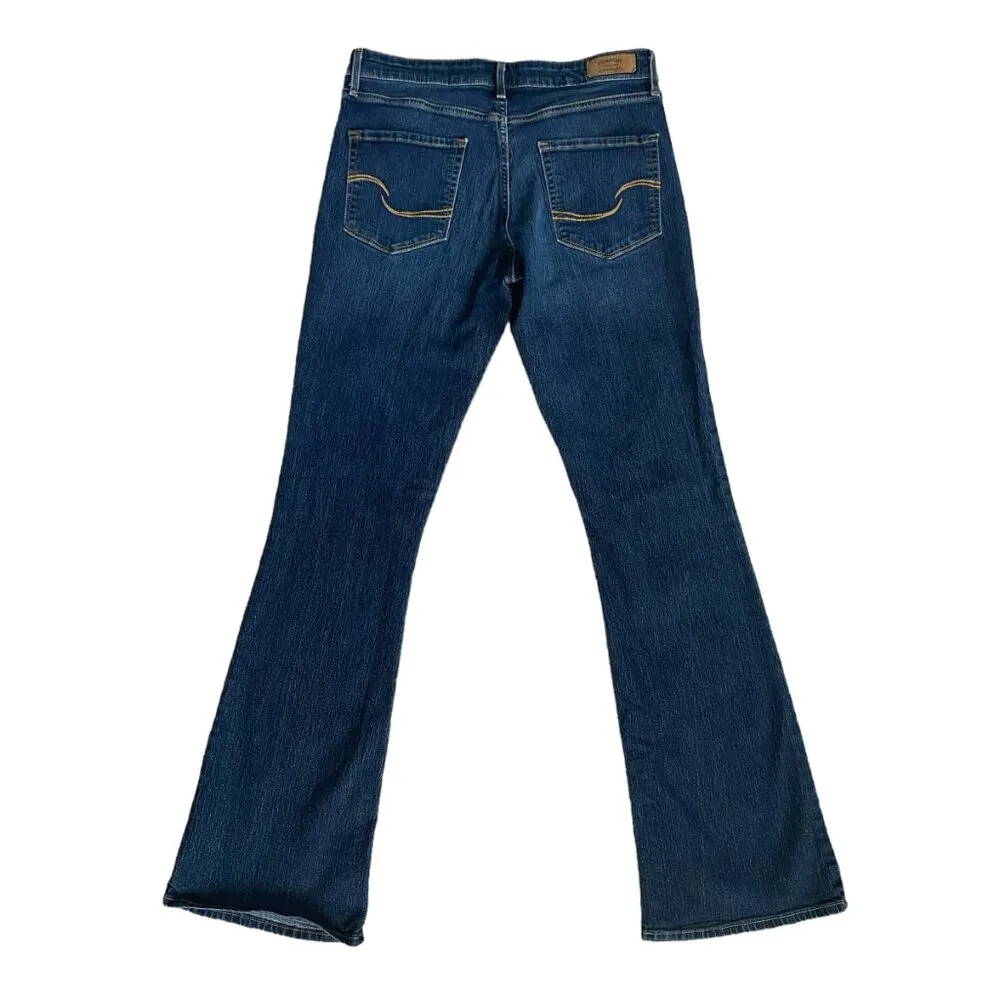 Levi Strauss modern boot cut women's 10L dark wash stretchy blue denim jeans - Image 2