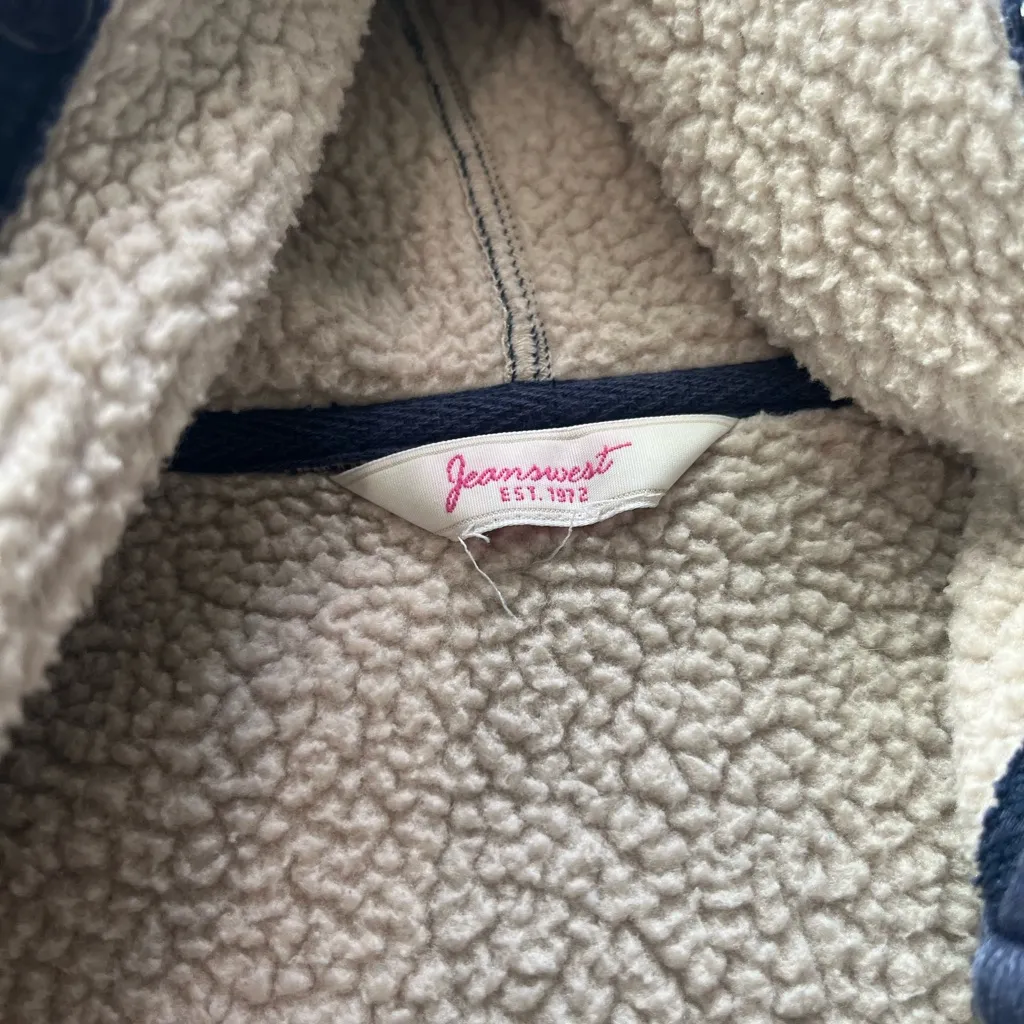 Jeanswest Cheer Leader Sherpa Full Zip Hoodie Women’s Medium Navy Blue Cozy Fit - Image 11