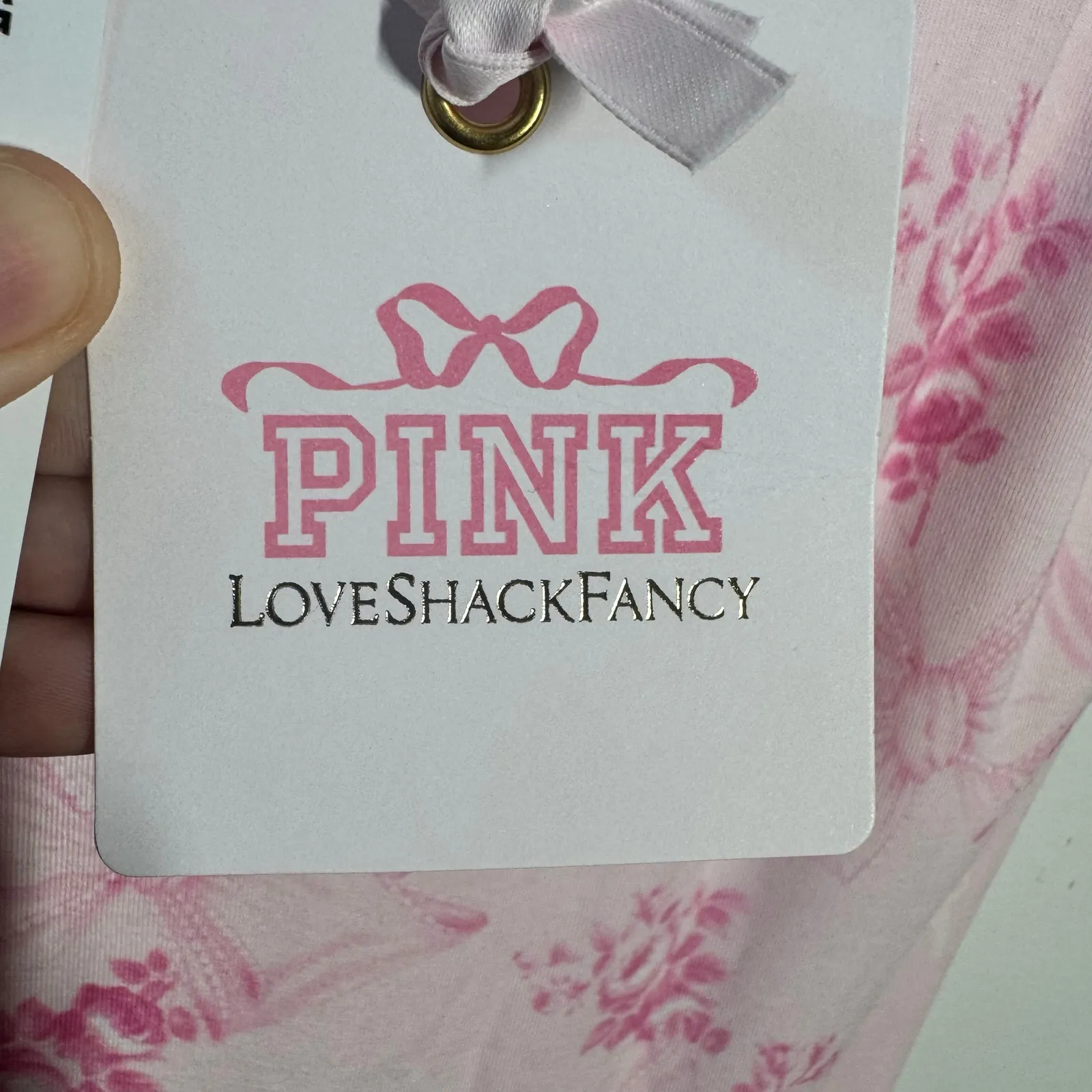 Pink Love Shack Fancy Model Midi Dress Women L Pink Romantic Feminine Lounge NWT Size L - Image 5