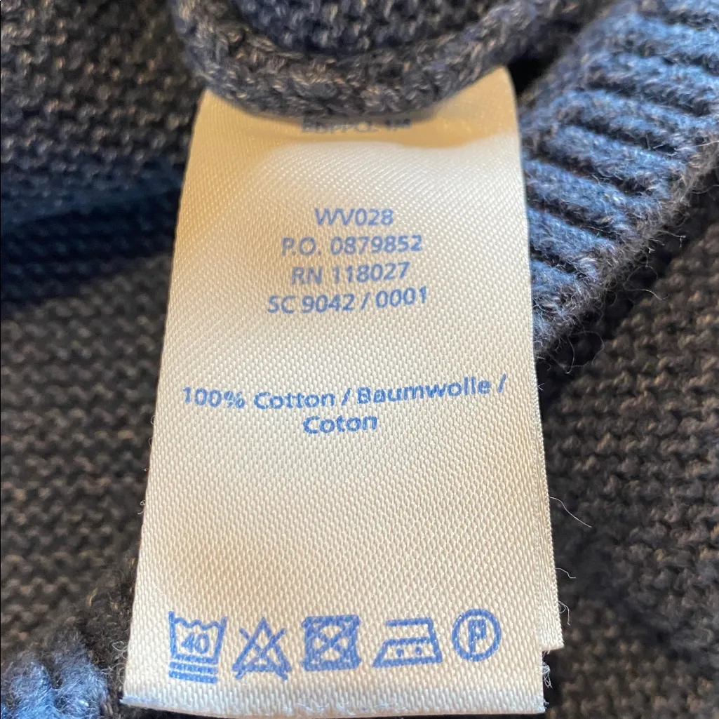 Boden Cotton Textured V Neck Roll Cuff Sleeve Blue Size US6 - Image 8