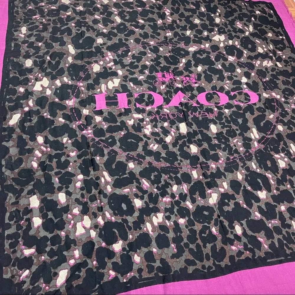 Coach Signature Horse And Carriage Camouflage Print Oversized Square Scarf Wrap - Image 9