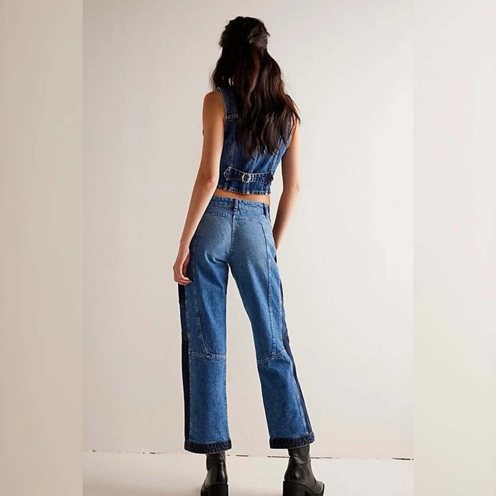 Free People We The Free Moonlit Moto Slim Bootcut Jeans Sz.27‎ NWT - Image 4