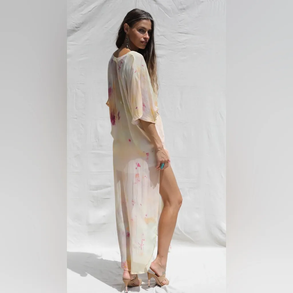 Free People x Jen's Pirate Booty Daze Kaftan Size XS/S Color Ice Dye Sorbet - Image 3