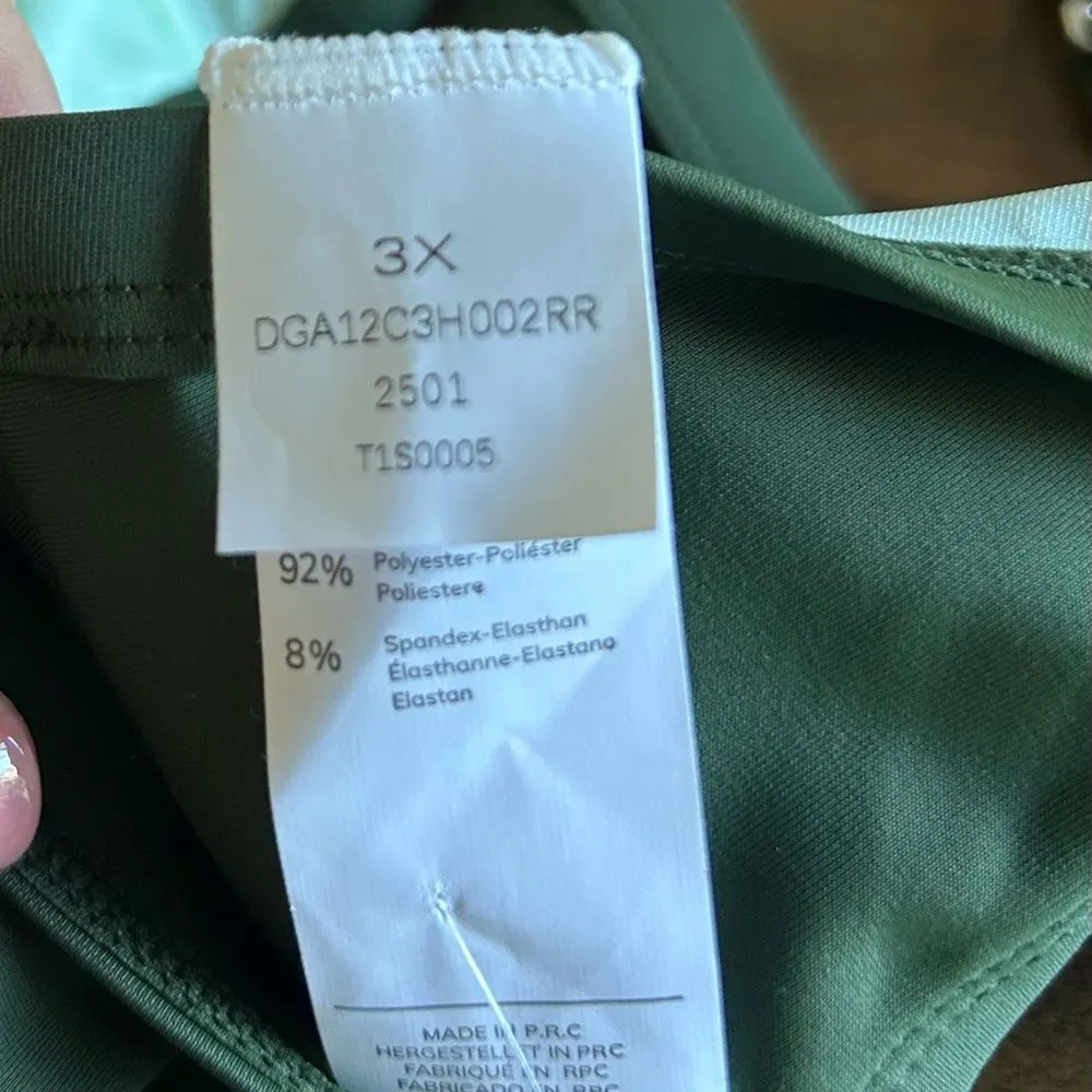 CUPSHE Army Green Bikini High Waisted Wrapped Front Knotted Bottom Size 3X NEW - Image 14