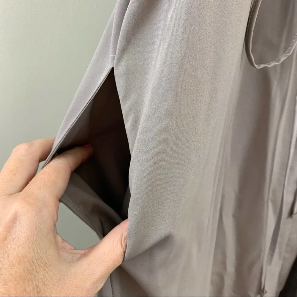 Bar III Tan High-Low Maxi Dress Pintuck Pleating - Image 7