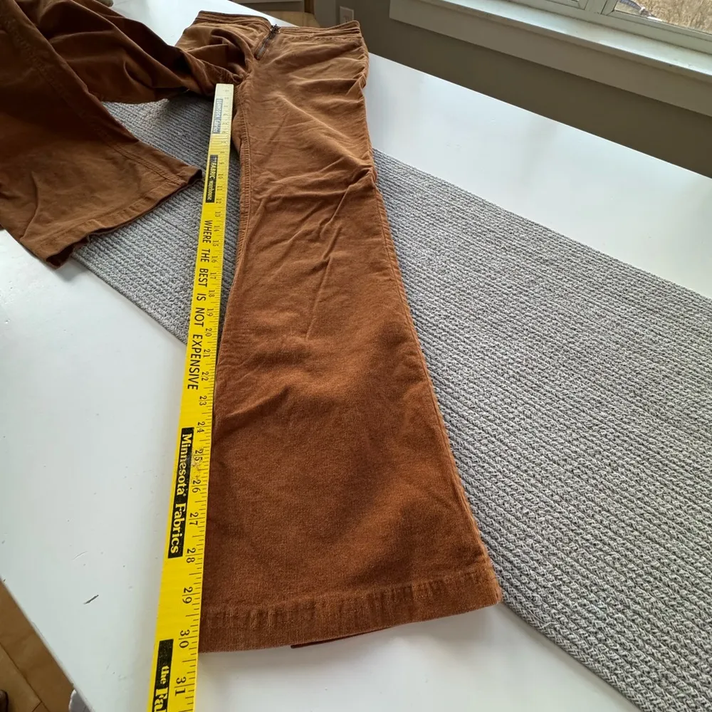 Forever 21 Tan Brown Zip Front Micro Corduroy 70’s Flare Leg Bell Bottom Pants M - Image 10