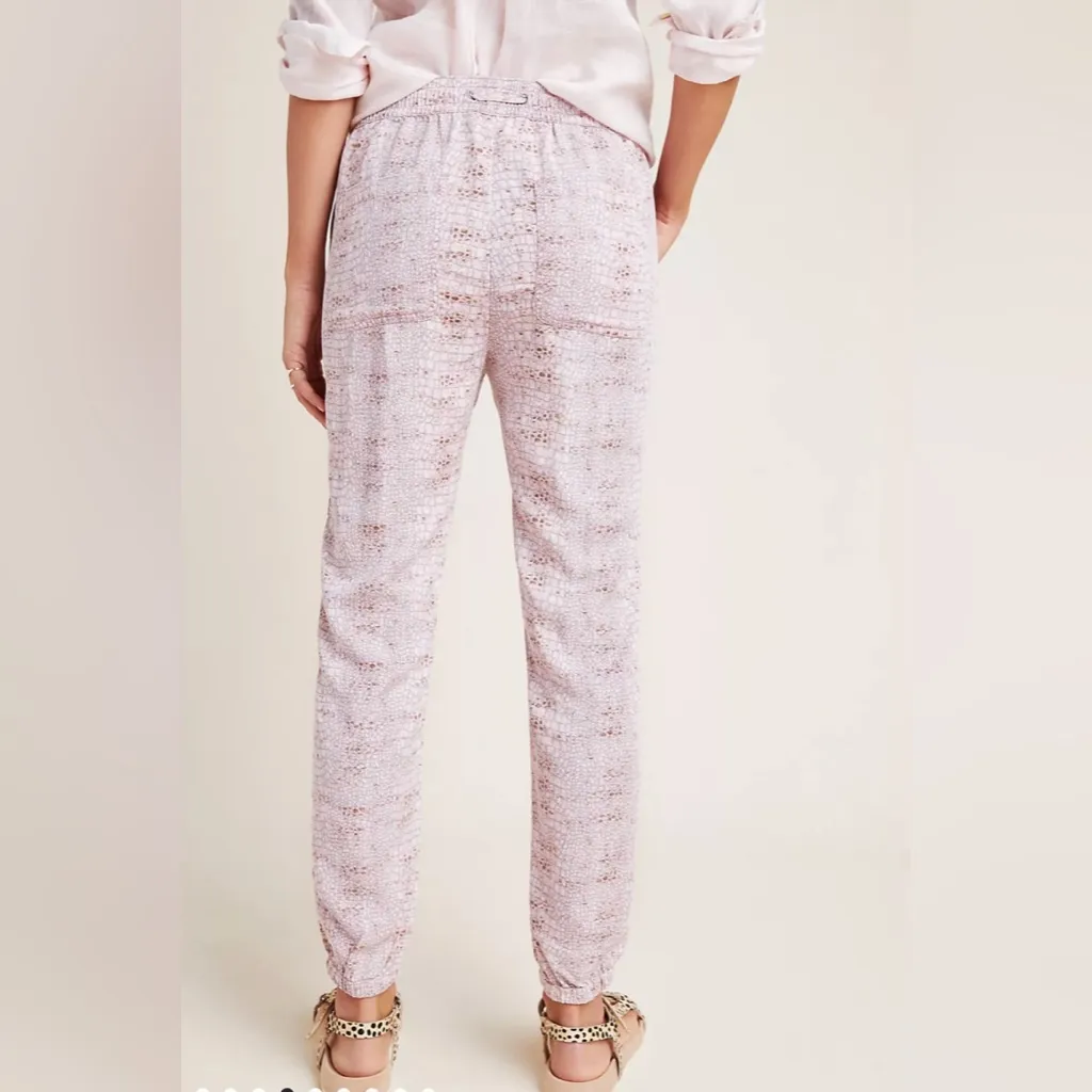 Anthropologie Orana Pink Snake Print Elastic‎ Waist Jogger Pants Joggers Size XS - Image 4