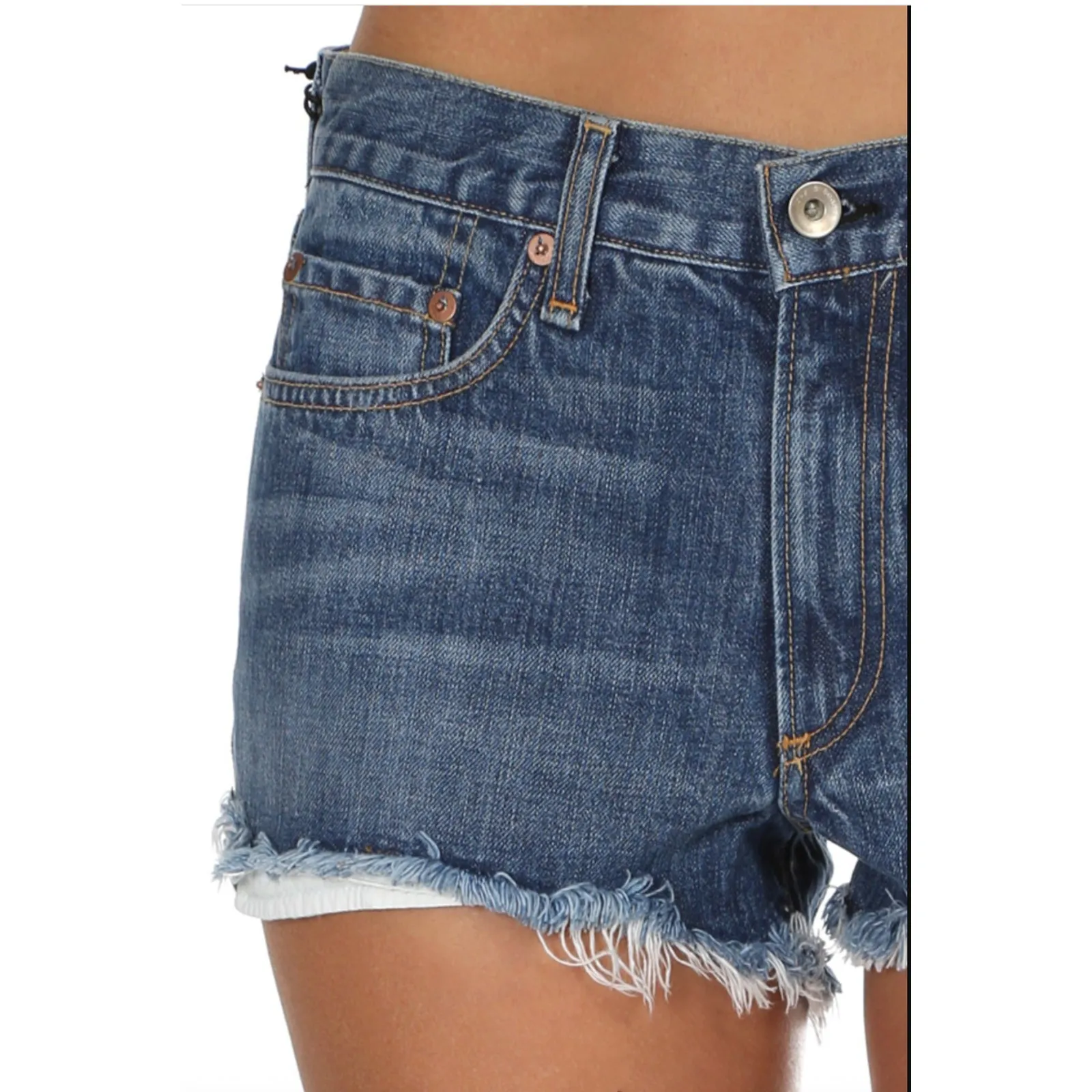 Rag & Bone Margaux Shorts Denim Raw Hem Jean Shorts Size 28 - Image 9